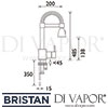 Bristan Target Sink Mixer Tap Pull Out Spray Dimensions
